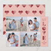 Geo Love 4-Photo Valentijnsdag Kaart — Perzikfoto (Voorkant / Achterkant)