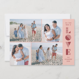 Geo Love 4-Photo Valentijnsdag Kaart — Perzikfoto