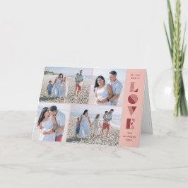 Geo Love 4-Photo Valentijnsdag Kaart — Perzikfoto