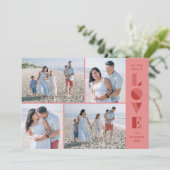 Geo Love 4-Photo Valentijnsdag Kaart - Roze (Staand voorkant)