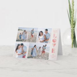 Geo Love 4-Photo Valentijnsdag Kaart - Salmon