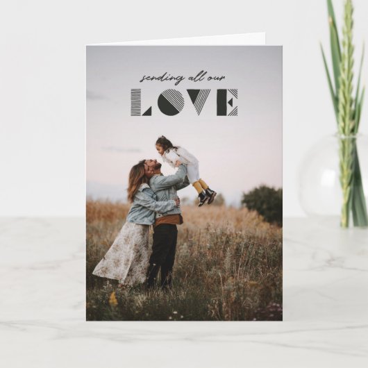 Geo Love Overlay Valentijnsdag Kaart - Black (Voorkant)