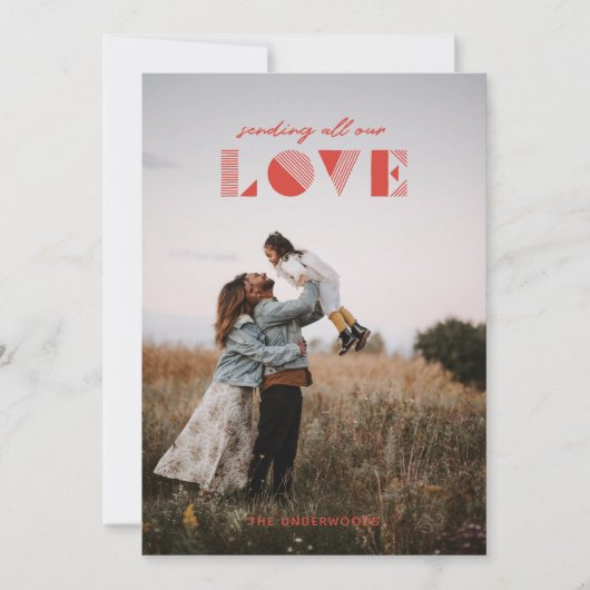 Geo Love Overlay Valentijnsdag Kaart - Red (Voorkant)