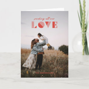 Geo Love Overlay Valentijnsdag Kaart - Red