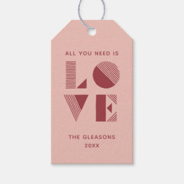 Geo Love Valentijnsdag Foto Gift Label - Perzage Cadeaulabel