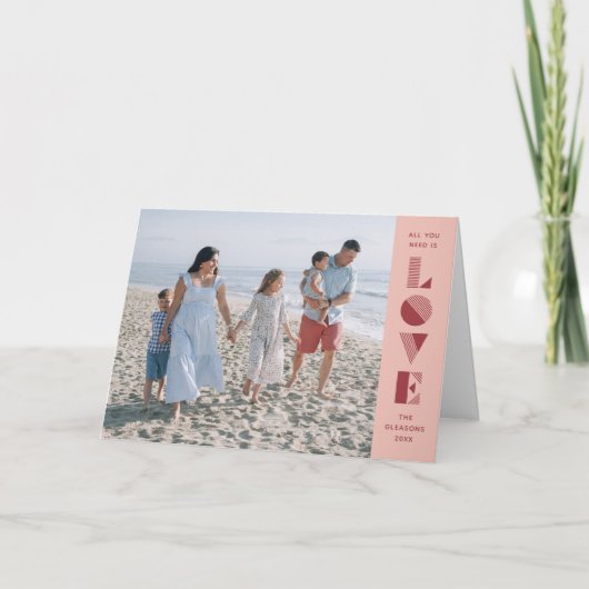 Geo Love Valentijnsdag Fotokaart - Persoonsgegeven Aankondiging (Voorkant)