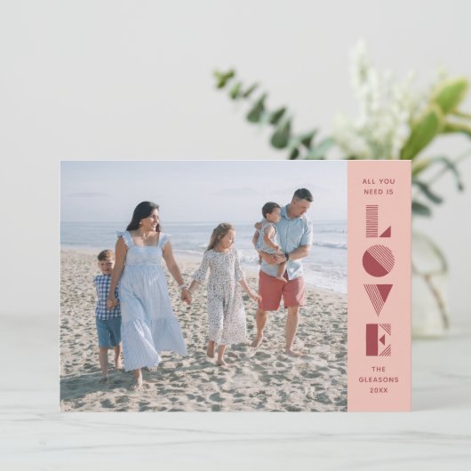 Geo Love Valentijnsdag Fotokaart - Persoonsgegeven Kaart (Staand voorkant)