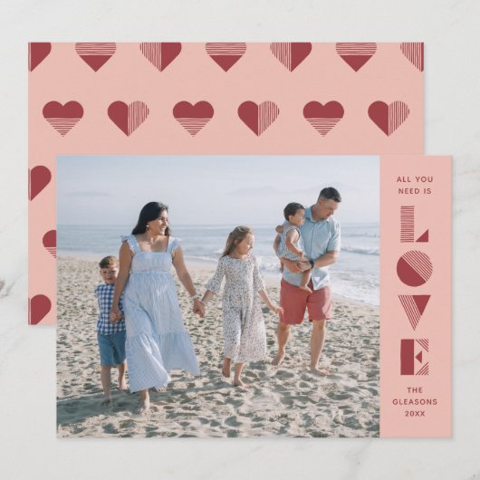 Geo Love Valentijnsdag Fotokaart - Persoonsgegeven Kaart (Voorkant / Achterkant)