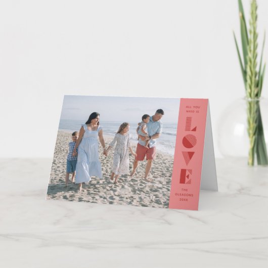 Geo Love Valentijnsdag Fotokaart - Roze Aankondiging (Voorkant)