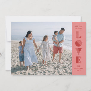Geo Love Valentijnsdag Fotokaart - Roze Kaart