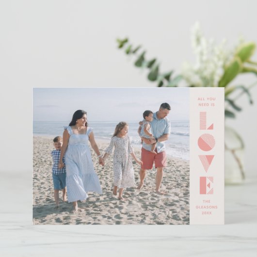 Geo Love Valentijnsdag Fotokaart - Salmon Kaart (Staand voorkant)