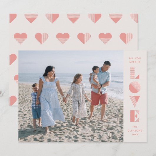 Geo Love Valentijnsdag Fotokaart - Salmon Kaart (Voorkant / Achterkant)