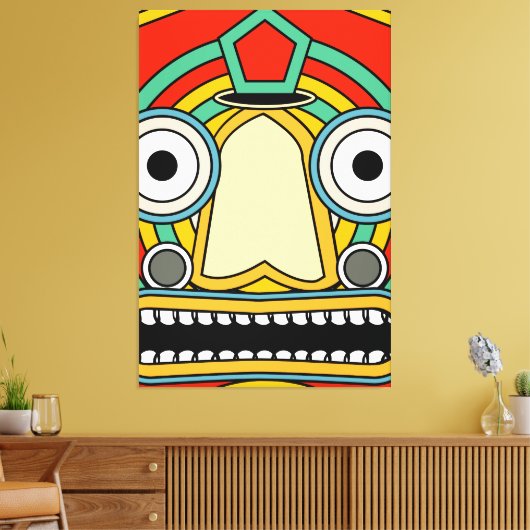 Geo Magnificant Tribal Canvas Afdruk (Insitu (Woonkamer))