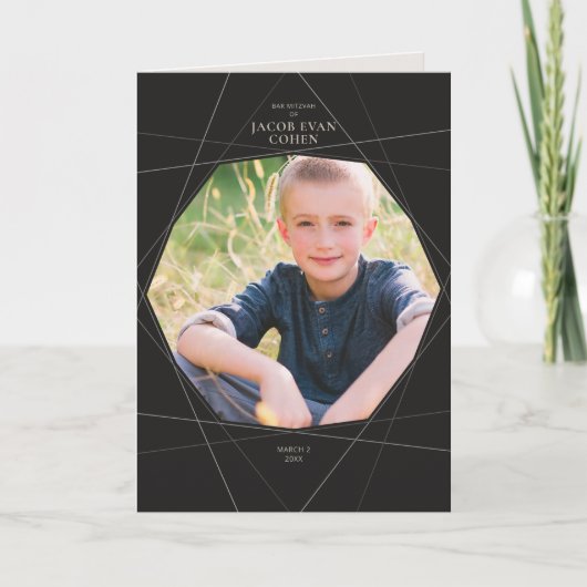 Geo Modern Bar / Bat Mitswa Gevouwen Programma (Voorkant)