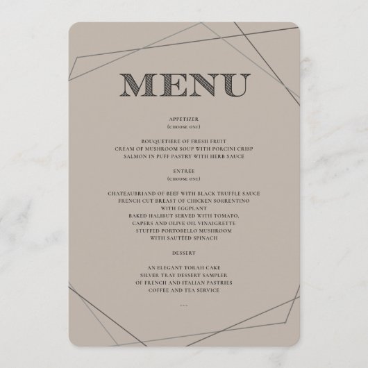 Geo Modern Bar/BBT Mitzvah Menu (Voorkant)