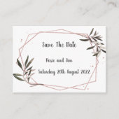 Geo Olive Leaf Budget Save the Date Card Informatiekaartje (Voorkant)