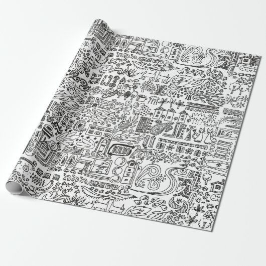 geo-ontwerp cadeaupapier (Uitgerold)