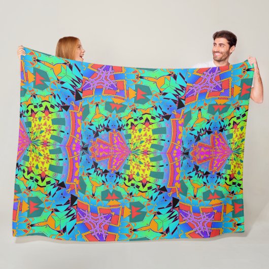 Geo Patroon Chaos Fleece Deken (In situ)