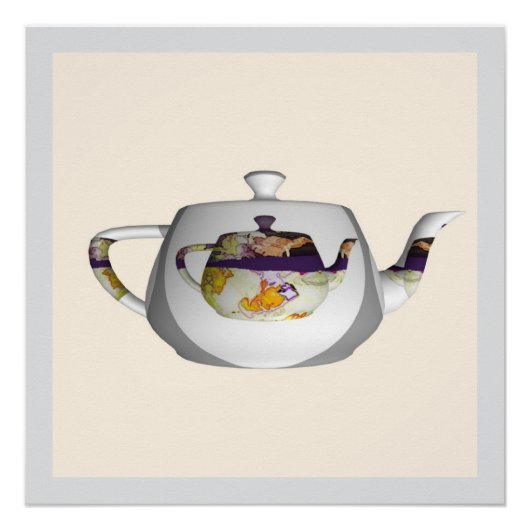Geo Patroon Dubbele Theepot Perfect Poster (Voorkant)