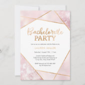 Geo Pink en Gold Bachelorette Party uitnodiging (Voorkant)