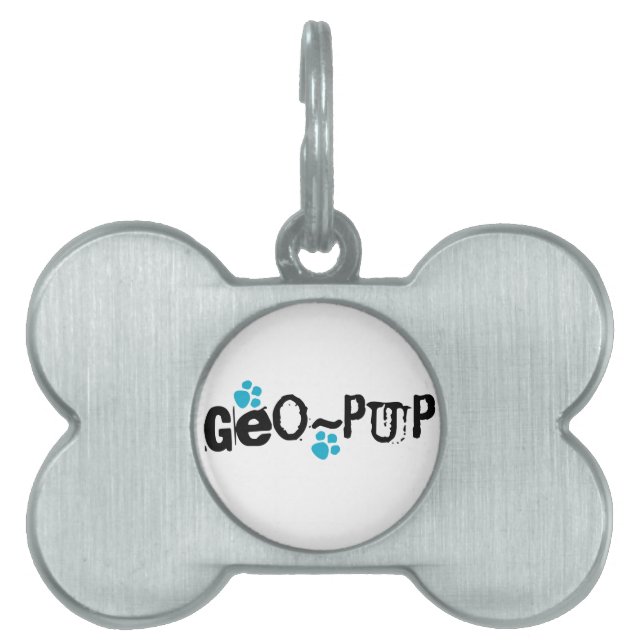 Geo-pup Geocaching Dog Label Huisdieren Naamplaatje (voorkant)