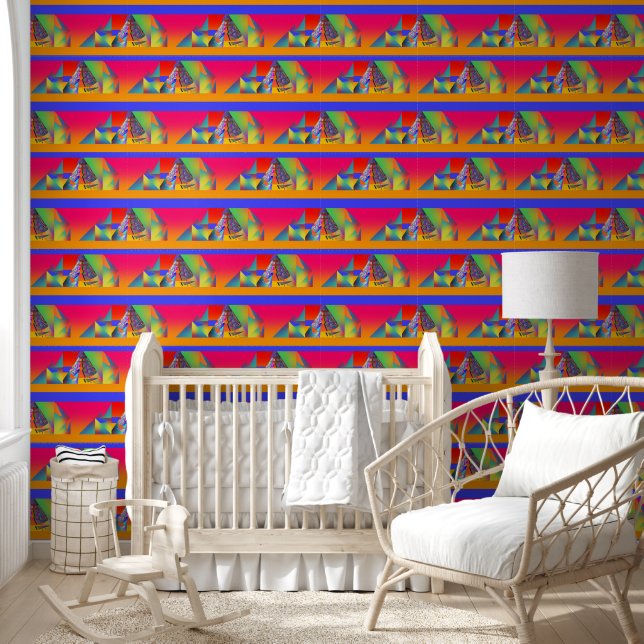 Geo Pyramid Collage Behang (Kinderen)