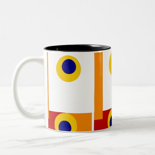 Geo Retro Coffee-Mok Tweekleurige Koffiemok (Links)