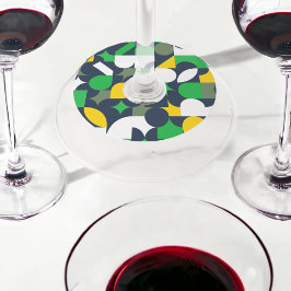 Geo Retro Wijnglaslabel