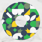 Geo Retro Wijnglaslabel (Voorkant)