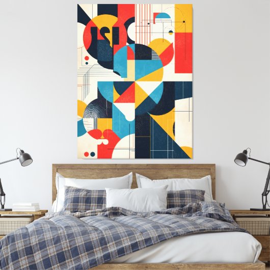 Geo Rhythm Canvas Afdruk (Insitu (Slaapkamer))