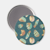 Geo-stap buiten | Blauw patroon Magneet (Voorkant / Achterkant)