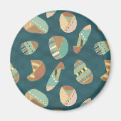 Geo-stap buiten | Blauw patroon Magneet (Voorkant)