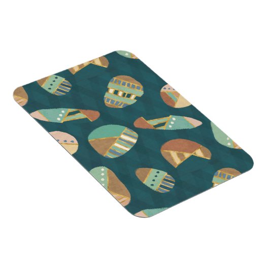 Geo-stap buiten | Blauw patroon Magneet (Rechterzijde)