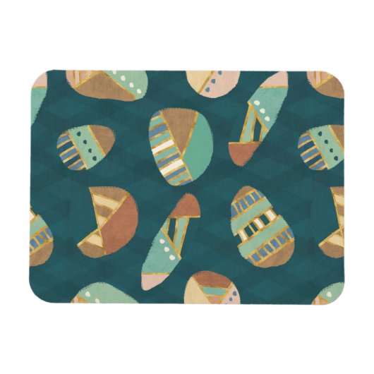 Geo-stap buiten | Blauw patroon Magneet (Horizontaal)