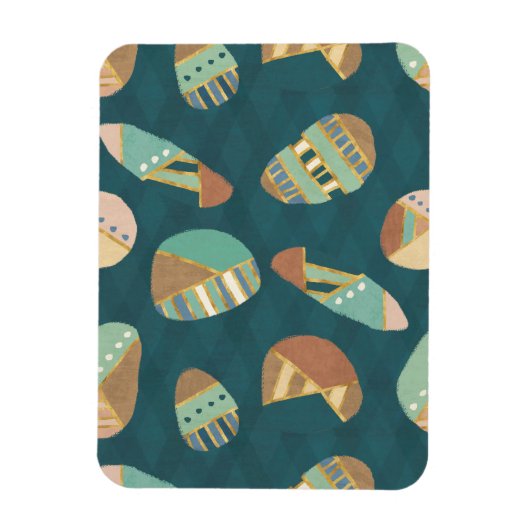 Geo-stap buiten | Blauw patroon Magneet (Verticaal)