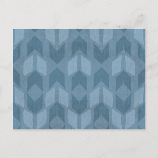 Geo-stap buiten | Blauw pijlpatroon Briefkaart (Voorkant)