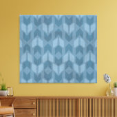 Geo-stap buiten | Blauw pijlpatroon Canvas Afdruk (Insitu (Woonkamer))
