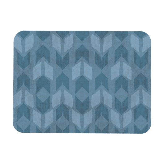 Geo-stap buiten | Blauw pijlpatroon Magneet (Horizontaal)