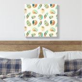 Geo-stap buiten | Blauwgroen patroon Canvas Afdruk (Insitu (Slaapkamer))