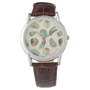 Geo-stap buiten   Blauwgroen patroon Horloge