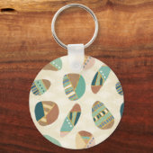 Geo-stap buiten | Blauwgroen patroon Sleutelhanger (Voorkant)