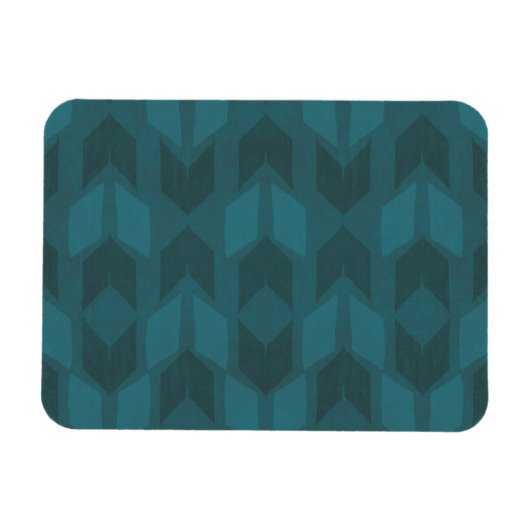 Geo-stap buiten | Donkere Blauwgroen patronen Magneet (Horizontaal)