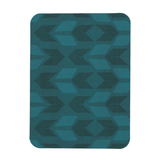 Geo-stap buiten | Donkere Blauwgroen patronen Magneet (Verticaal)