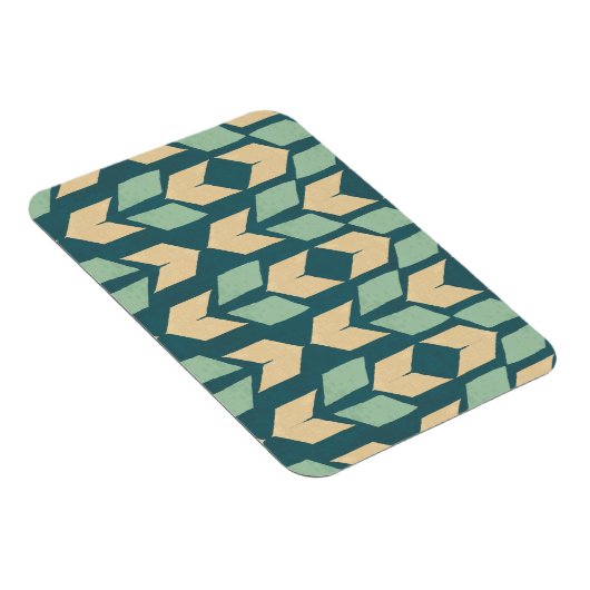 Geo-stap buiten | Geometrisch Blauwgroen pijlpatro Magneet (Rechterzijde)