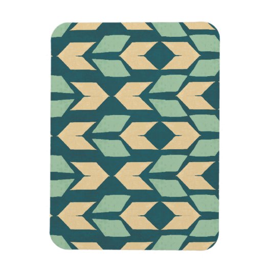 Geo-stap buiten | Geometrisch Blauwgroen pijlpatro Magneet (Verticaal)