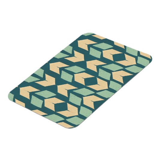 Geo-stap buiten | Geometrisch Blauwgroen pijlpatro Magneet (Linkerzijde)