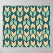 Geo-stap buiten | Geometrisch Blauwgroen pijlpatro Poster (Voorkant)