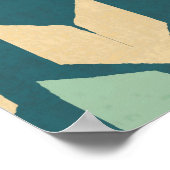 Geo-stap buiten | Geometrisch Blauwgroen pijlpatro Poster (Hoek)