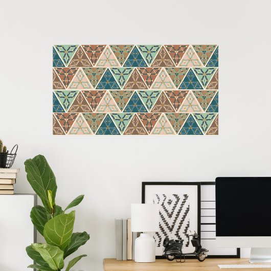 Geo-stap buiten | Geometrisch patroon Poster (Thuiskantoor)