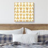 Geo-stap buiten | Gold Geometric Pattern Canvas Afdruk (Insitu (Slaapkamer))